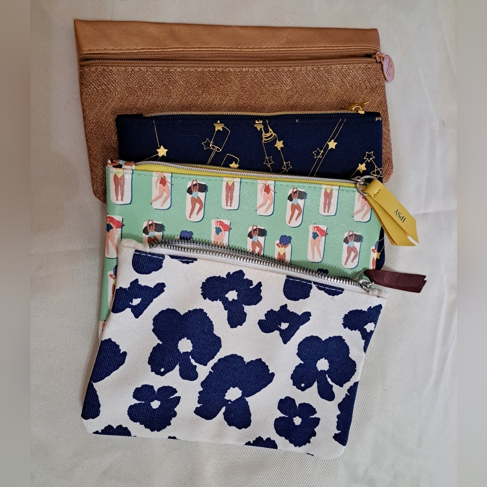 Lot of 4 IPSY cosmetic makeup bags